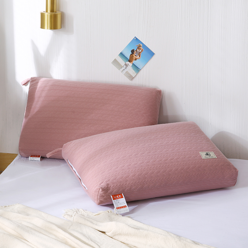 2022新款针织棉热熔枕芯成人枕头可水洗不变形48*74cm/只 针织-豆沙