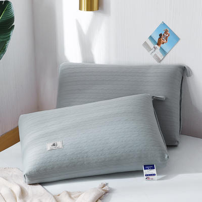 2022新款针织棉热熔枕芯成人枕头可水洗不变形48*74cm/只 针织-灰色