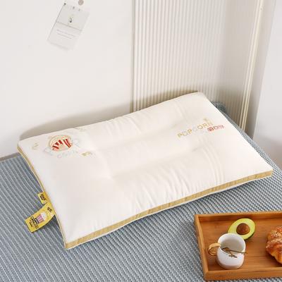 2022新款枕芯刺绣高端枕头成人家用枕定型羽丝绒舒适入眠系列 爆米花 白