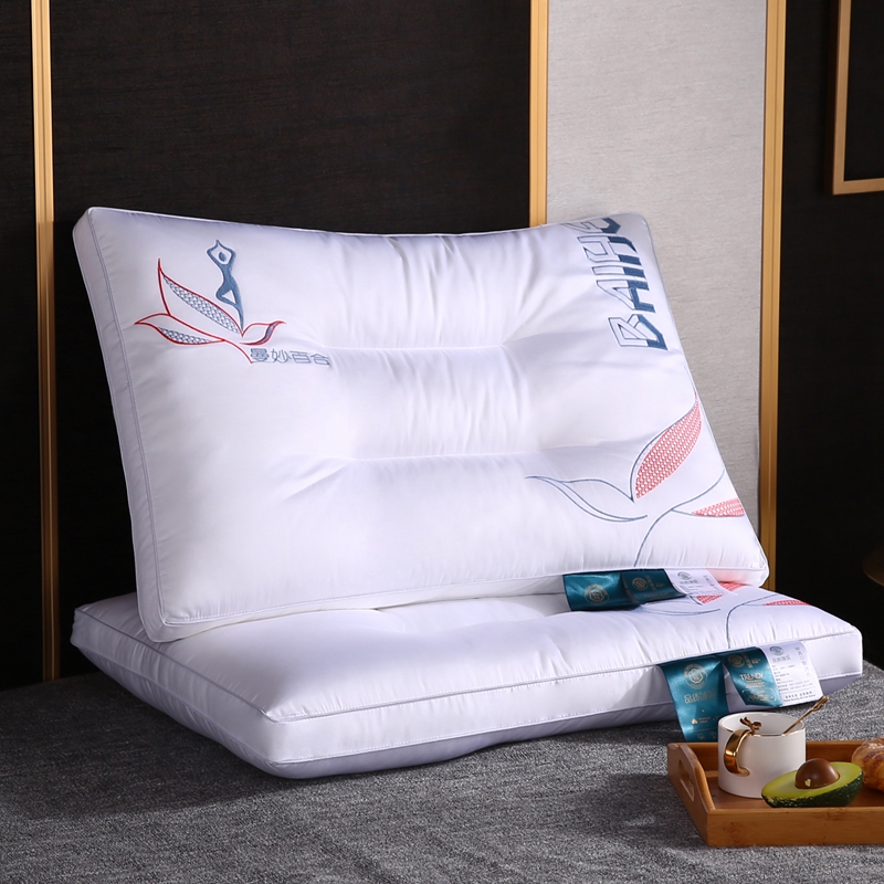 2022新款枕芯刺绣高端枕头成人家用枕定型羽丝绒舒适入眠系列 曼妙百合