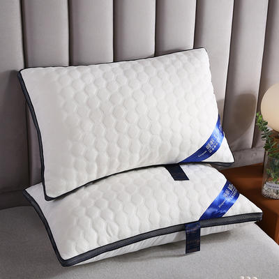 2023新款护颈枕芯定型舒适按摩枕头针织棉面料吊带枕48*74cm 水立方白/只