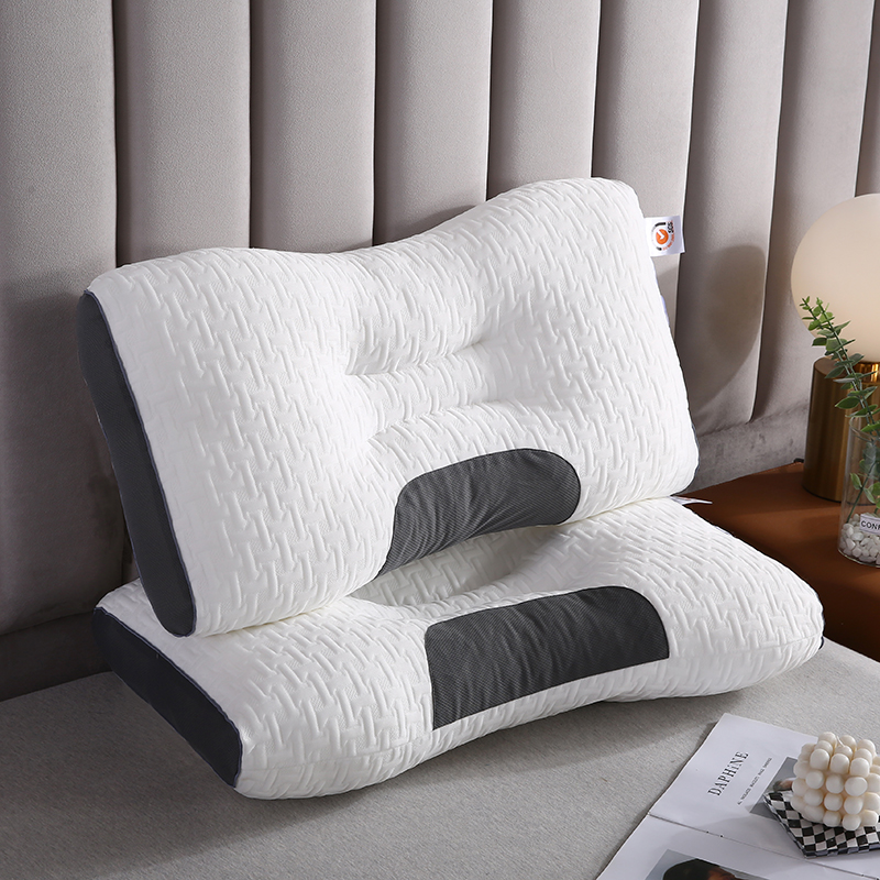 2023新款护颈枕芯定型舒适按摩枕头针织棉面料吊带枕48*74cm 按摩枕 白/只