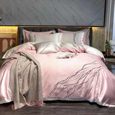 2020新款-约瑟四件套 床单款1.8m（6英尺）床 粉色