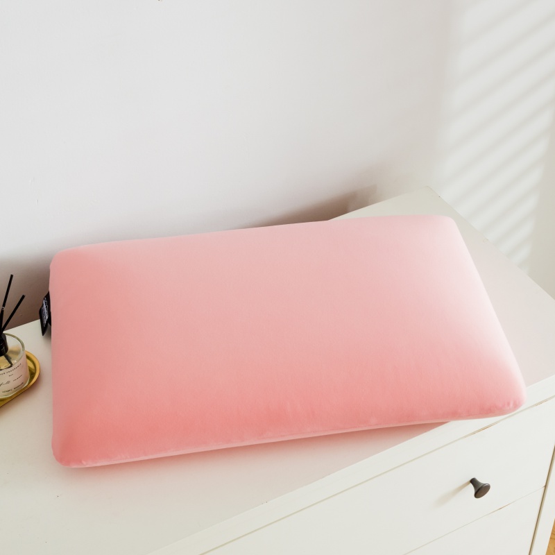 2019新款非温感零压力时尚炫彩系列a品乳胶枕60*40 粉红色