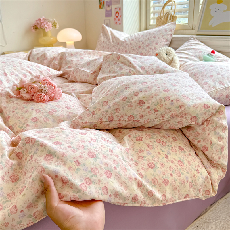 2025新款云感超柔水洗棉ins风四件套 春风觅影