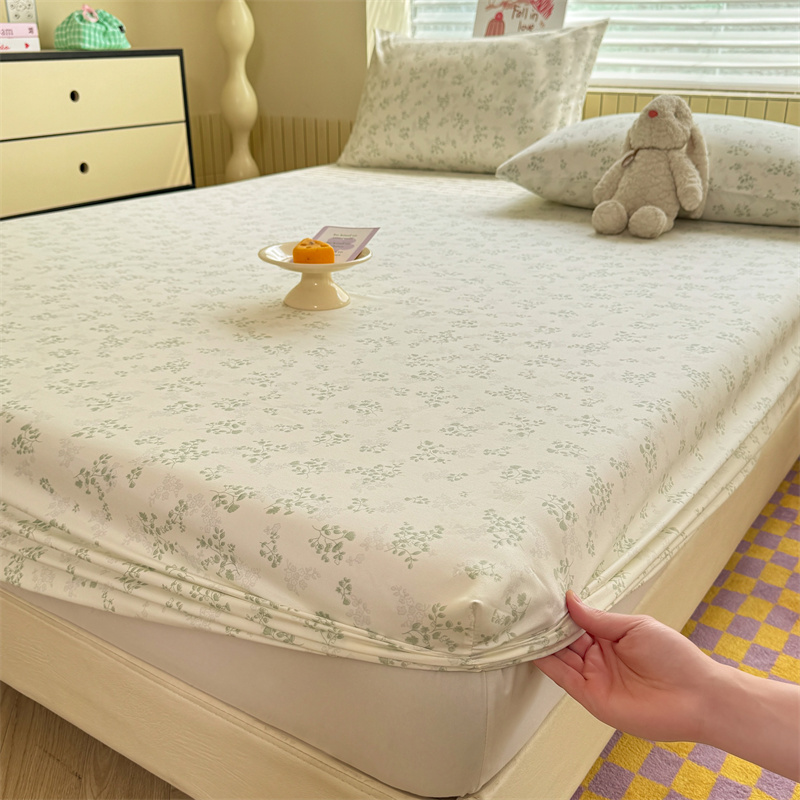 2025新款云感超柔水洗棉ins风单品床笠【大床图】 翠微