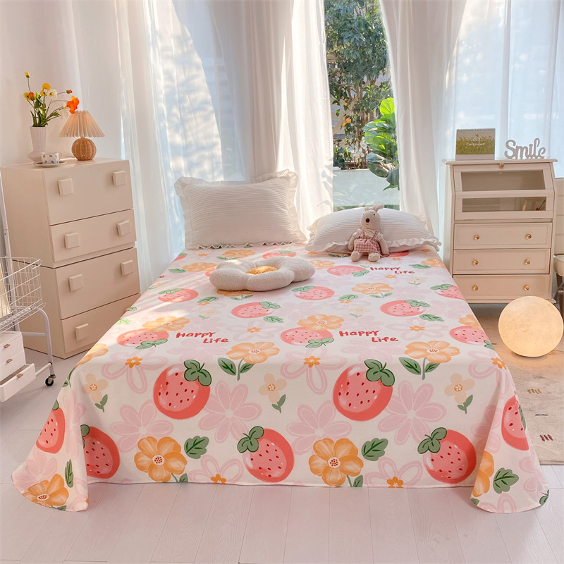 2024新款13070全棉时尚印花系列单床单 1.6*2.3m 草莓圣代