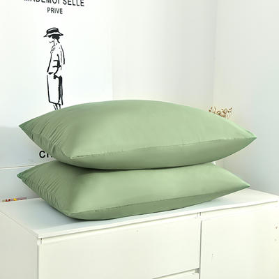 2023新款纯色水洗棉磨毛单枕套枕头保护套 48x74cm枕套一只 草绿色
