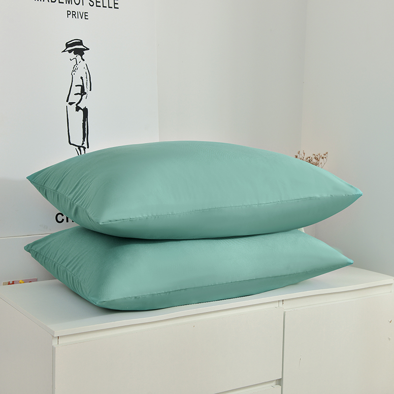 2023新款纯色水洗棉磨毛单枕套枕头保护套 48x74cm枕套一只 薄荷绿