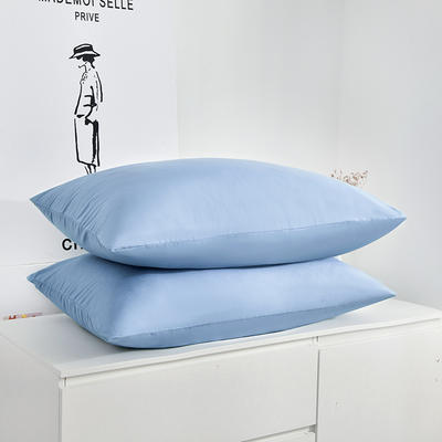 2023新款纯色水洗棉磨毛单枕套枕头保护套 48x74cm枕套一只 天极蓝