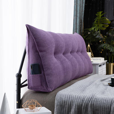 厂家直销批发 2020新款韩国绒靠垫床头靠垫大靠背 沙发靠垫床头靠枕 80*50*20cm 紫色