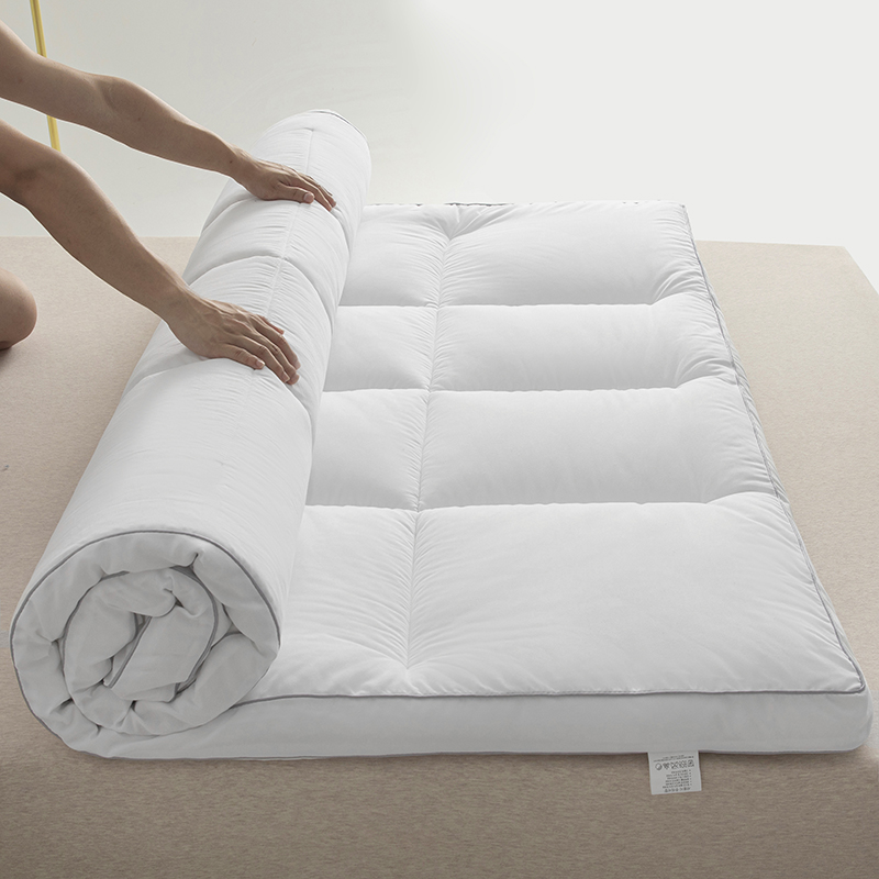 2024新款羽丝绒立体磨毛加厚床垫家用床褥子 120*200cm 白色