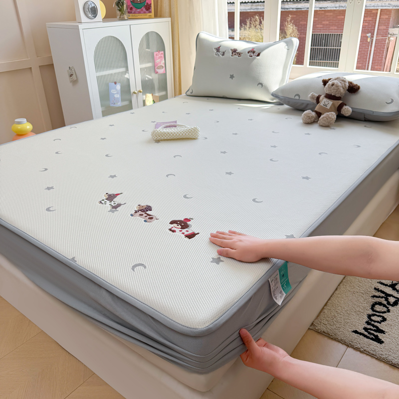 2026新款卡通印加绣花小红书爆款 凉豆豆绣花床笠 可水洗床笠