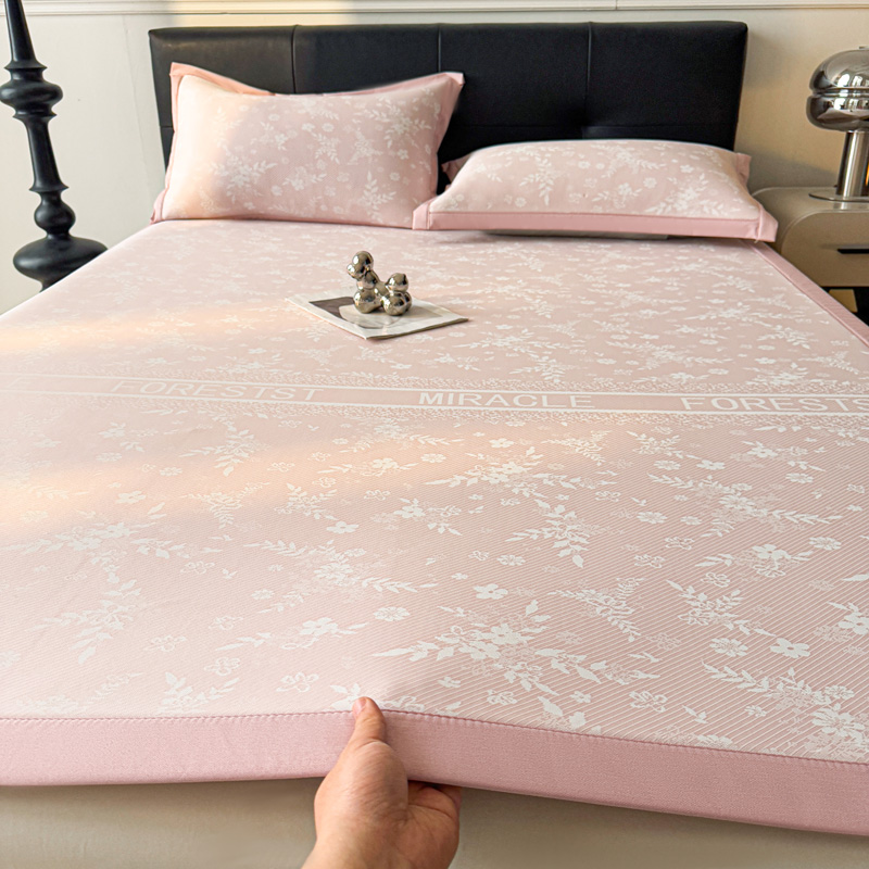 2025新款凉感提花床席床笠 PE凉感软凉席  可水洗凉席（床席款）