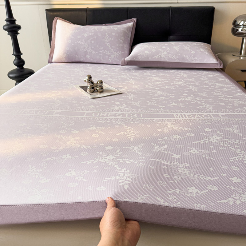 2025新款凉感提花床席床笠 PE凉感软凉席  可水洗凉席（床席款）