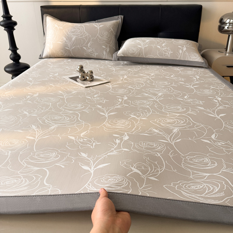 2025新款凉感提花床席床笠 PE凉感软凉席  可水洗凉席（床席款）