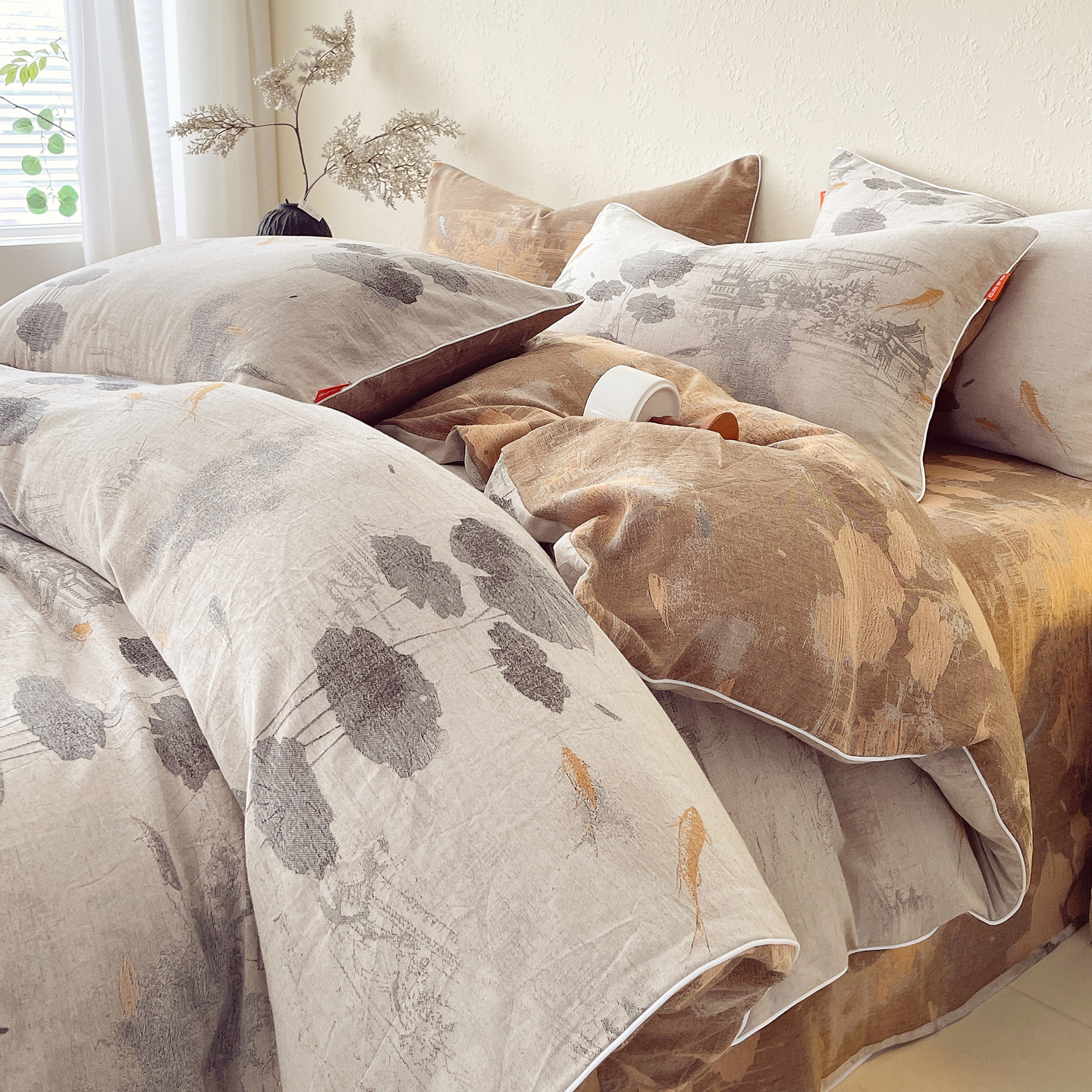 2026春夏新款（正反两用）A类提花双层纱四件套