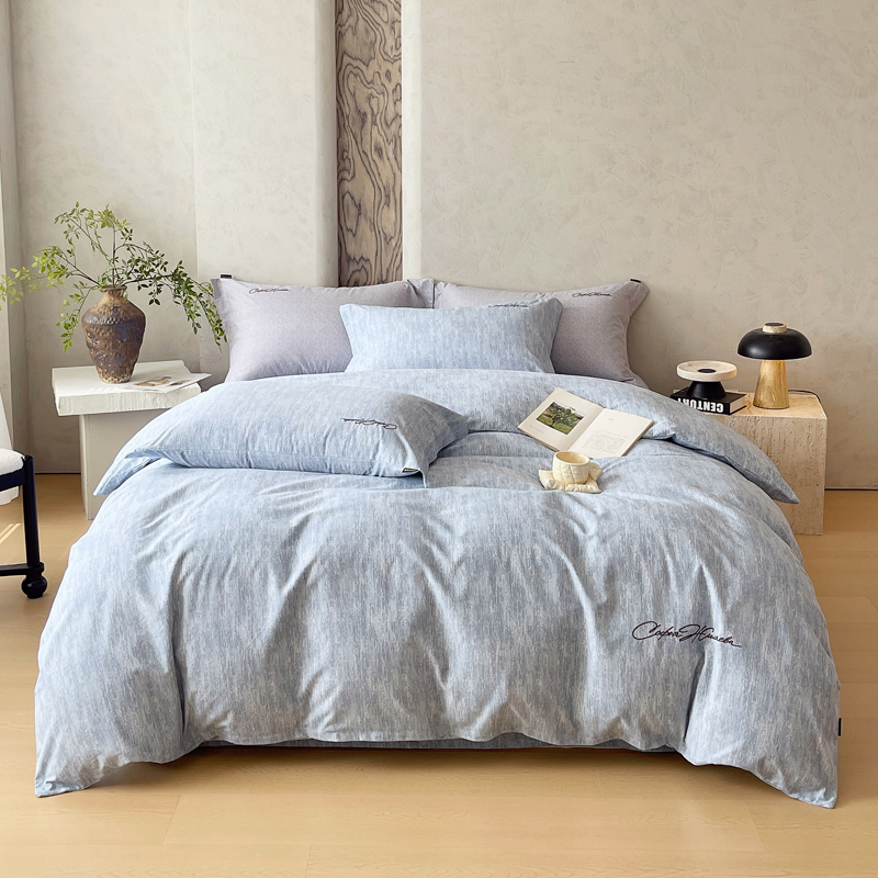 2025新款棉天丝纯色刺绣四件套单品系列-四件套