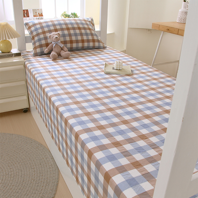 2025新款学生季AB版水洗棉系列单品-单床单 翠竹-彩格