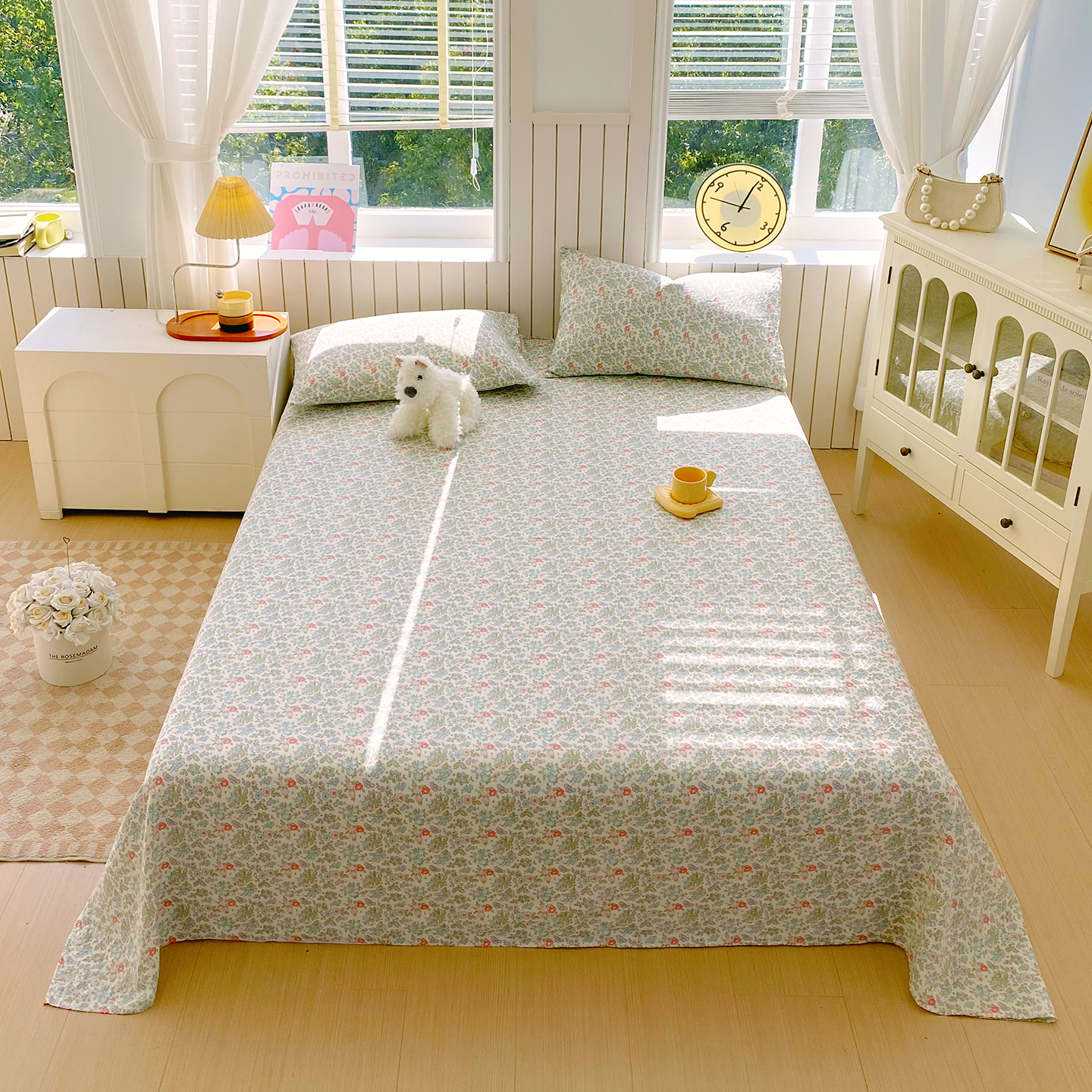 （提供买家秀）2026新款A类全棉有氧双层纱印花四件套单品系列-单床单