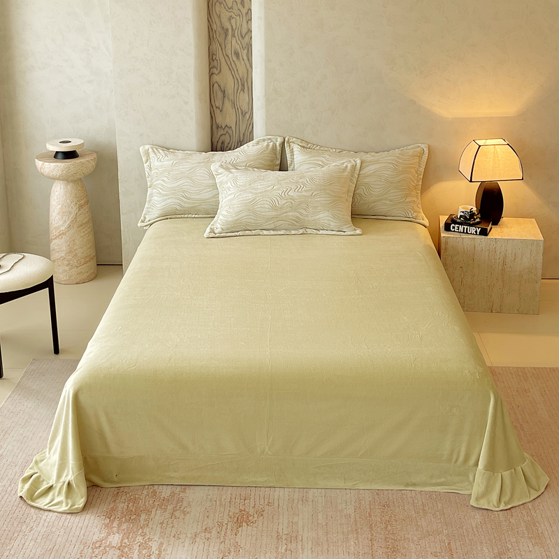 2025新款全消光雕花绒牛奶绒单品床单