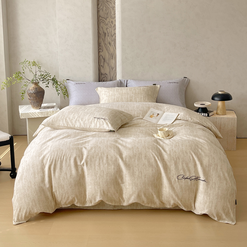 2025新款棉天丝纯色刺绣四件套单品系列-四件套