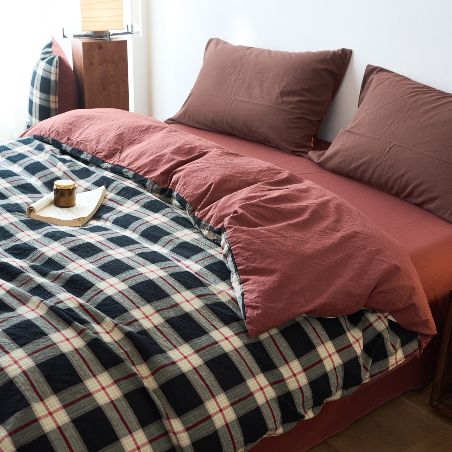 2026新款全棉色织AB版水洗棉四件套单品系列-单被套