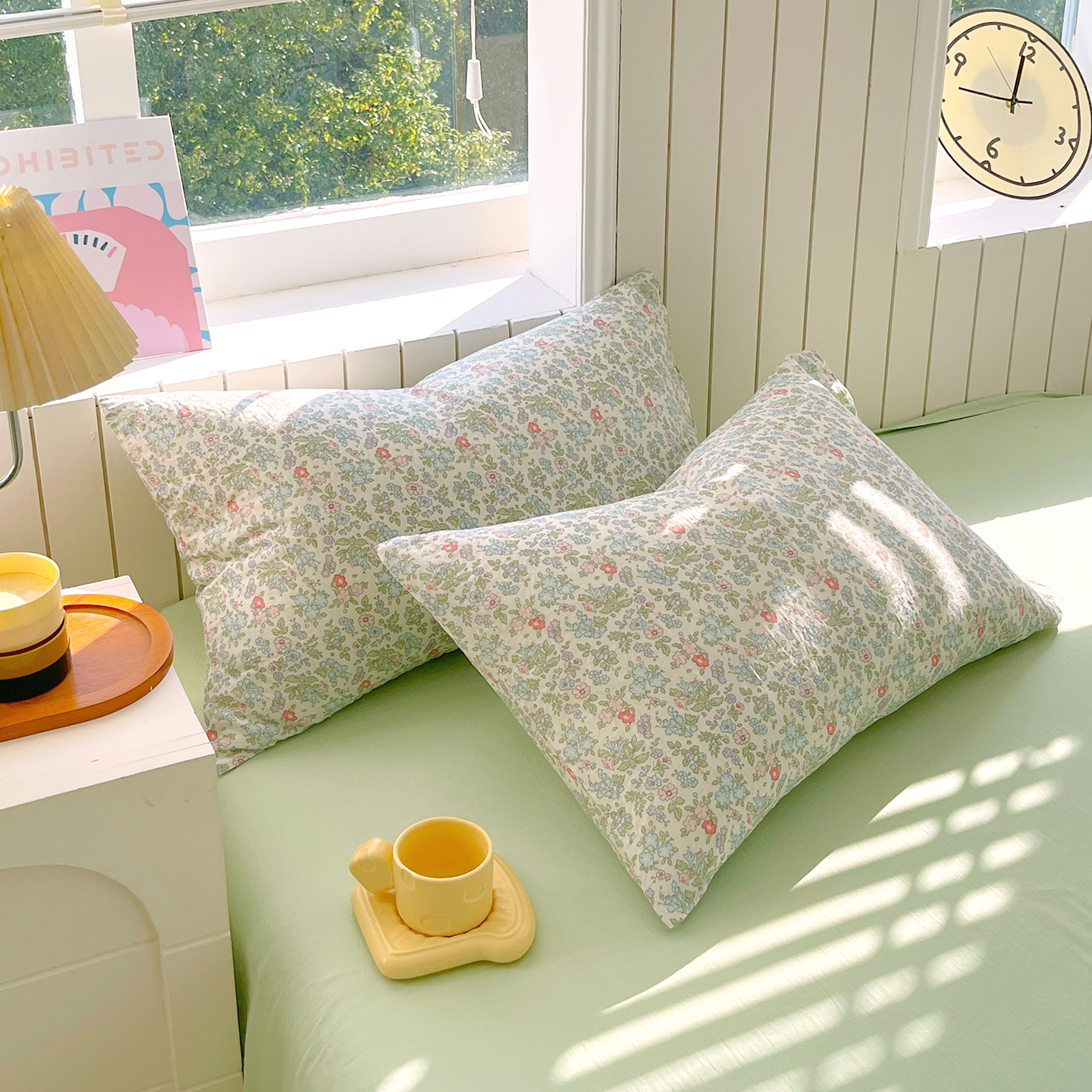 （提供买家秀）2026新款A类全棉有氧双层纱印花四件套单品系列-单枕套