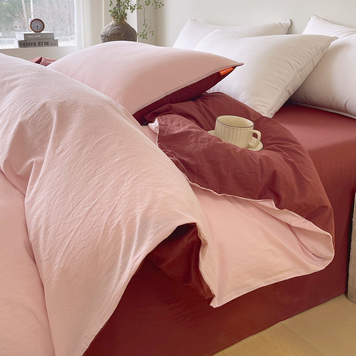 2026新款A类双拼水洗棉色织纯色四件套单品系列-单被套 可提供买家秀