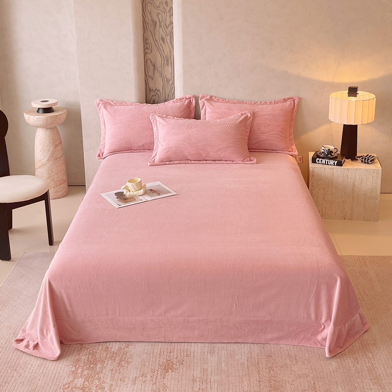 2025新款全消光雕花绒牛奶绒单品床单