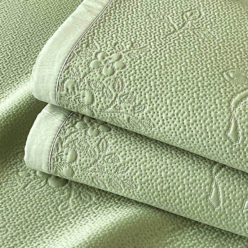 2026新款提花浮雕冰豆豆凉感席三件套-浅夏花结