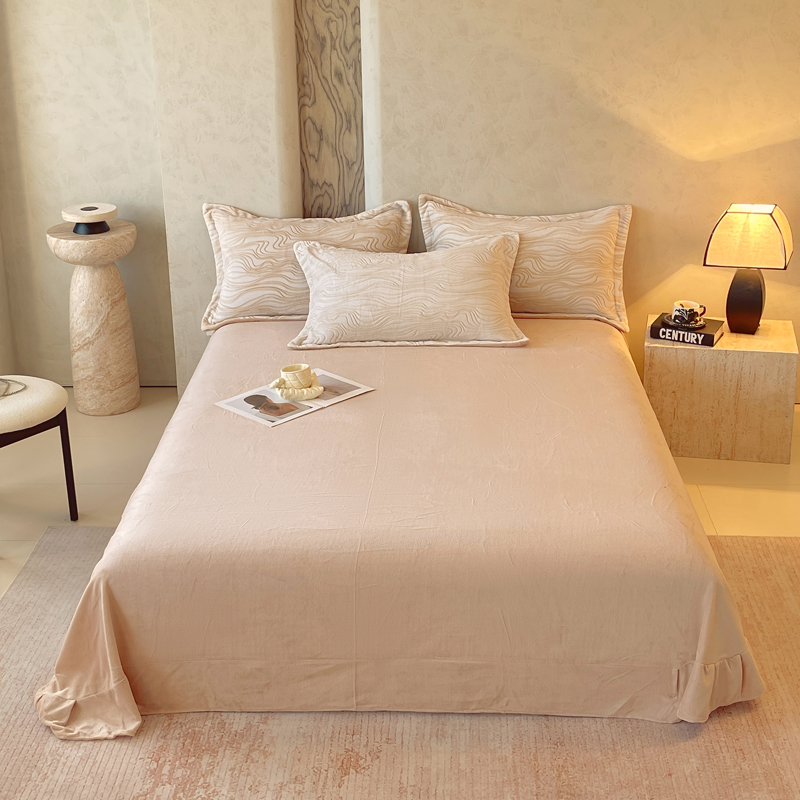 2025新款全消光雕花绒牛奶绒单品床单