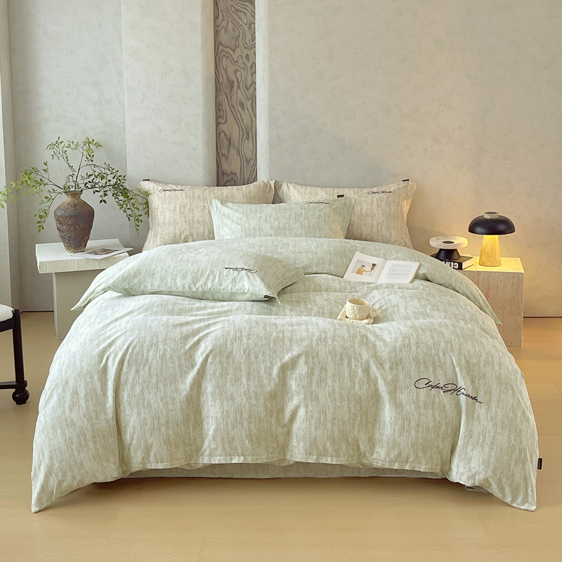 2025新款棉天丝纯色刺绣四件套单品系列-四件套