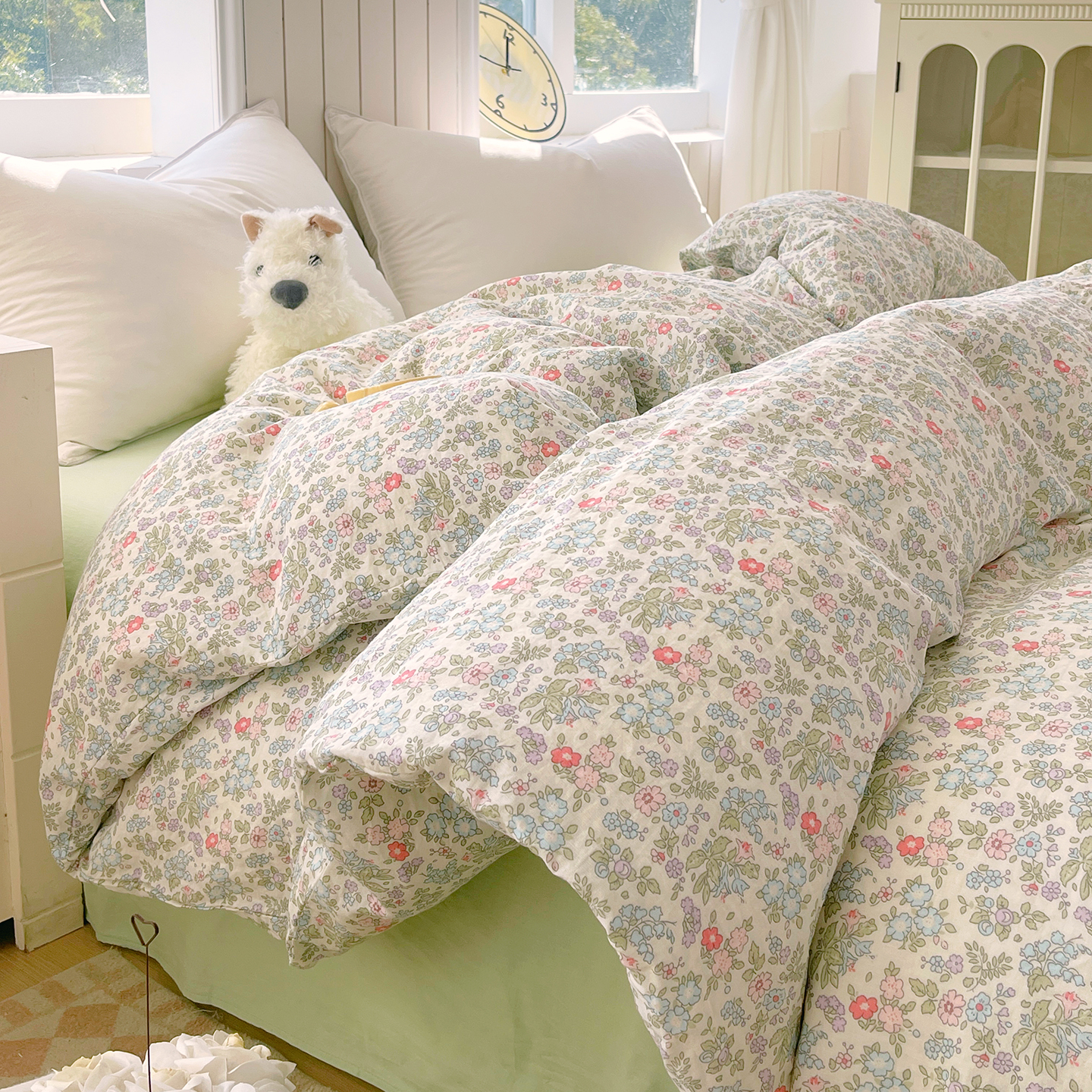 （提供买家秀）2026新款A类全棉有氧双层纱印花四件套单品系列-单被套