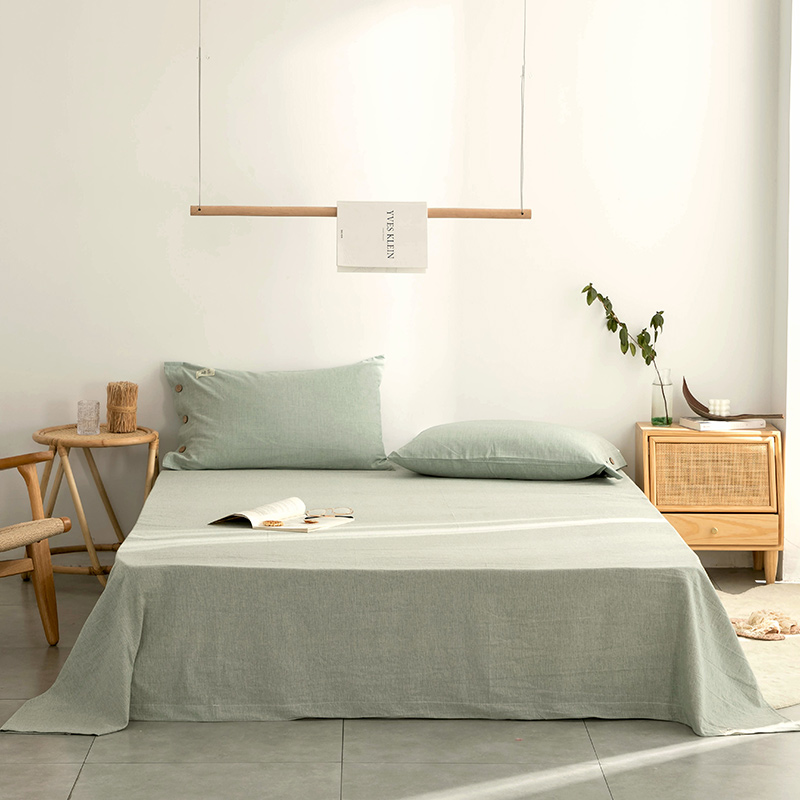 2023新款自由棉棉麻风系列单床单 200x230cm 薄荷绿