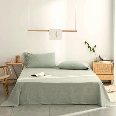 2023新款自由棉棉麻风系列单床单 200x230cm 薄荷绿