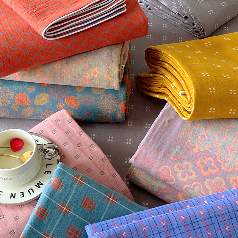 2025新款提花两用双层纱单品套件系列 -单被套 谷梦-粉灰