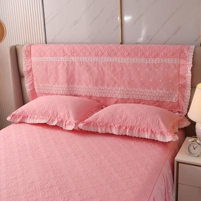 2023新款全棉蕾丝公主风被套夹棉款床头罩 1.8米床 粉色