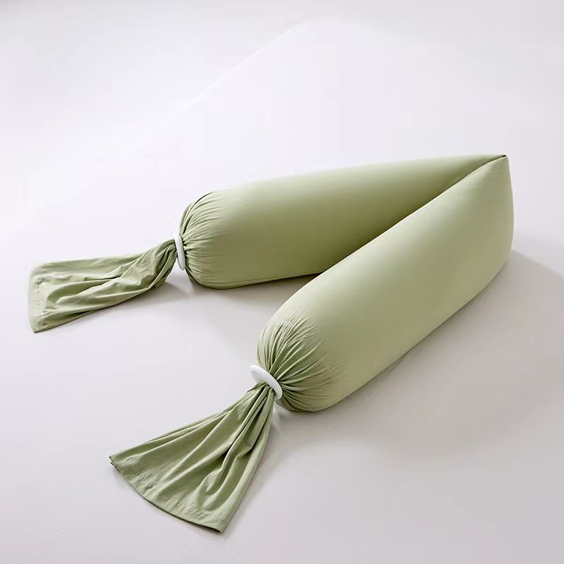 2025新款全棉纯棉针织侧睡夹腿孕妇水洗抱抱枕糖果枕可拆卸 天青绿