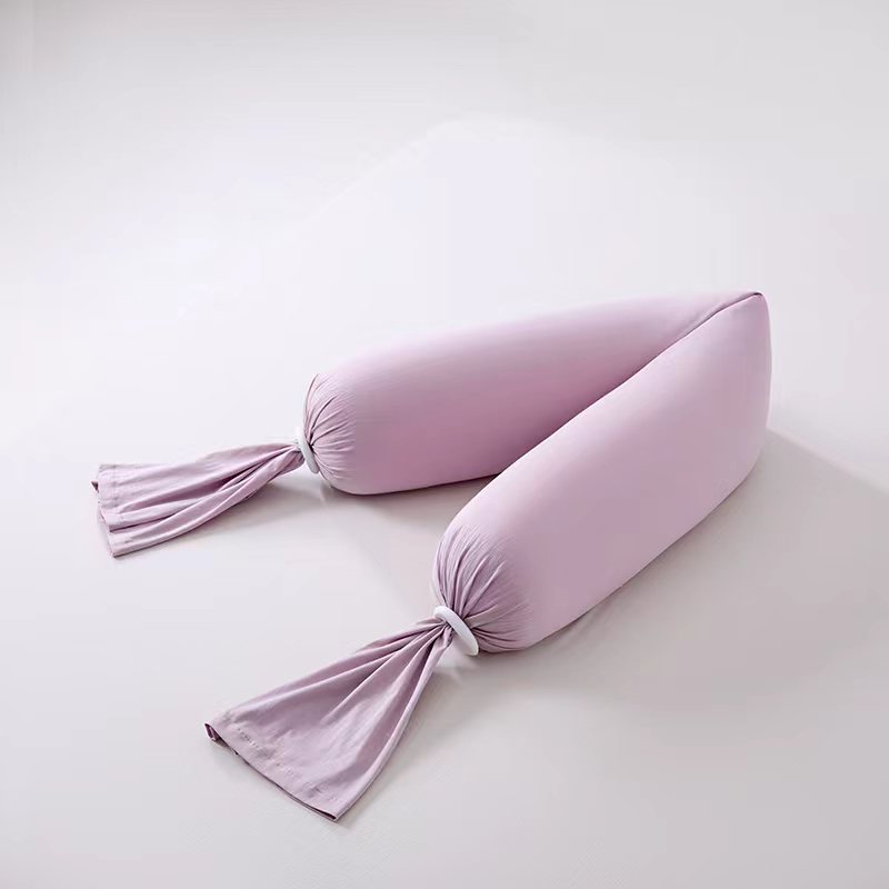 2025新款全棉纯棉针织侧睡夹腿孕妇水洗抱抱枕糖果枕可拆卸 芋泥啵啵