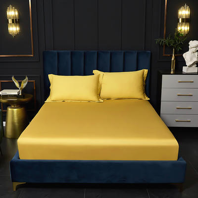 2020新款A类标准-60S澳棉套件系列—单品床笠 90cmx200cm 黄色