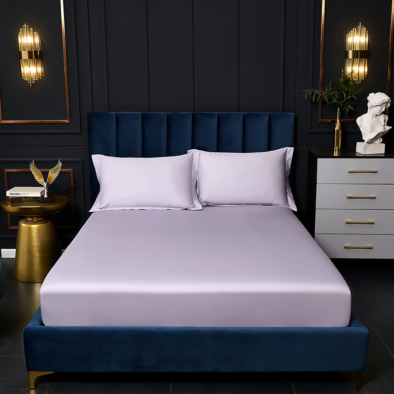 2020新款A类标准-60S澳棉套件系列—单品床笠 120cmx200cm 烟灰紫
