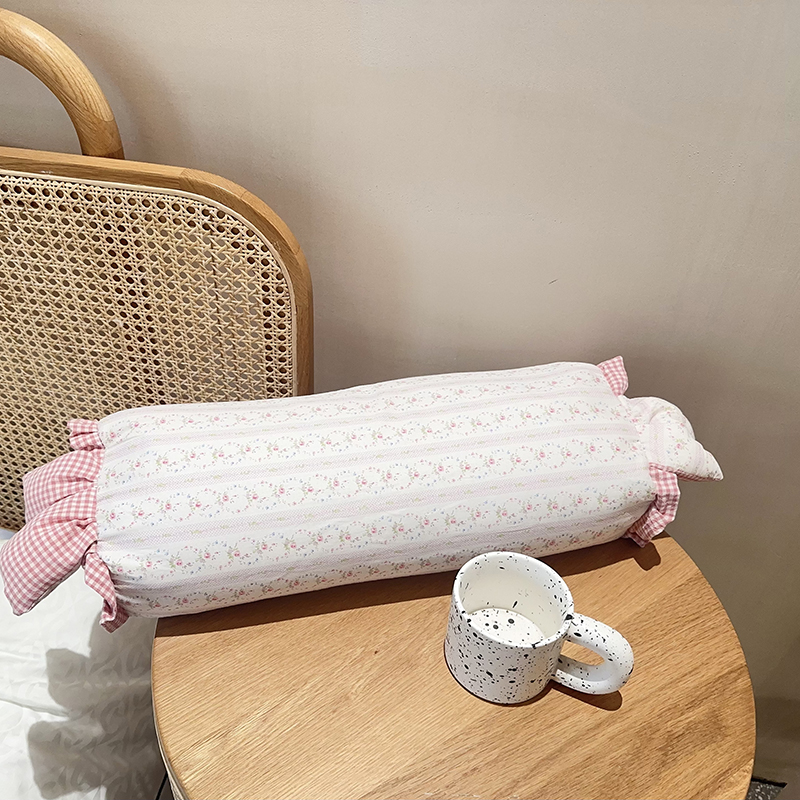 2025新款全棉双层纱小碎花兔兔荞麦枕枕头枕芯 白底小红花