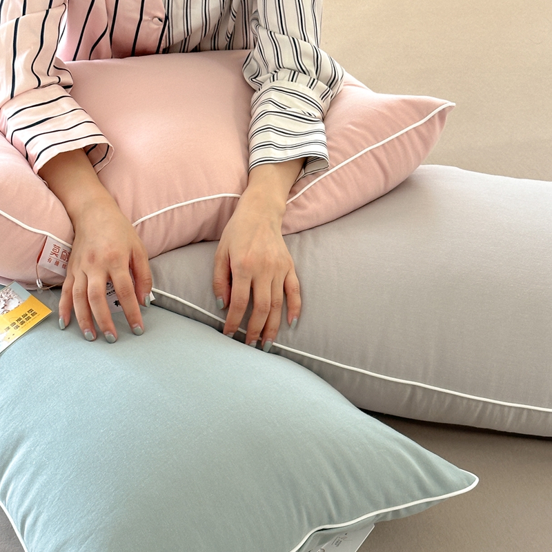2023新款舒适有机棉蓬松枕枕头枕芯 粉色