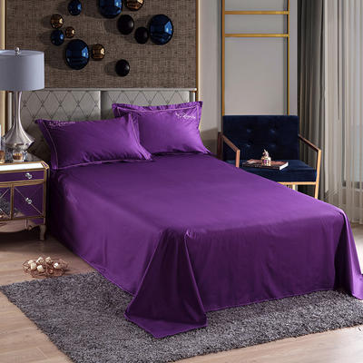 2023新款-60长绒棉单品床单 245*250cm 罗宾-紫色