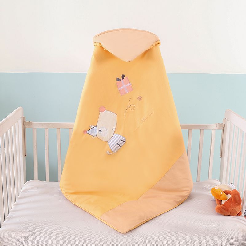 2019新款-婴幼儿冬款保暖活套抱被—小小梦抱被 100*100cm 小小梦抱被——黄色小狗