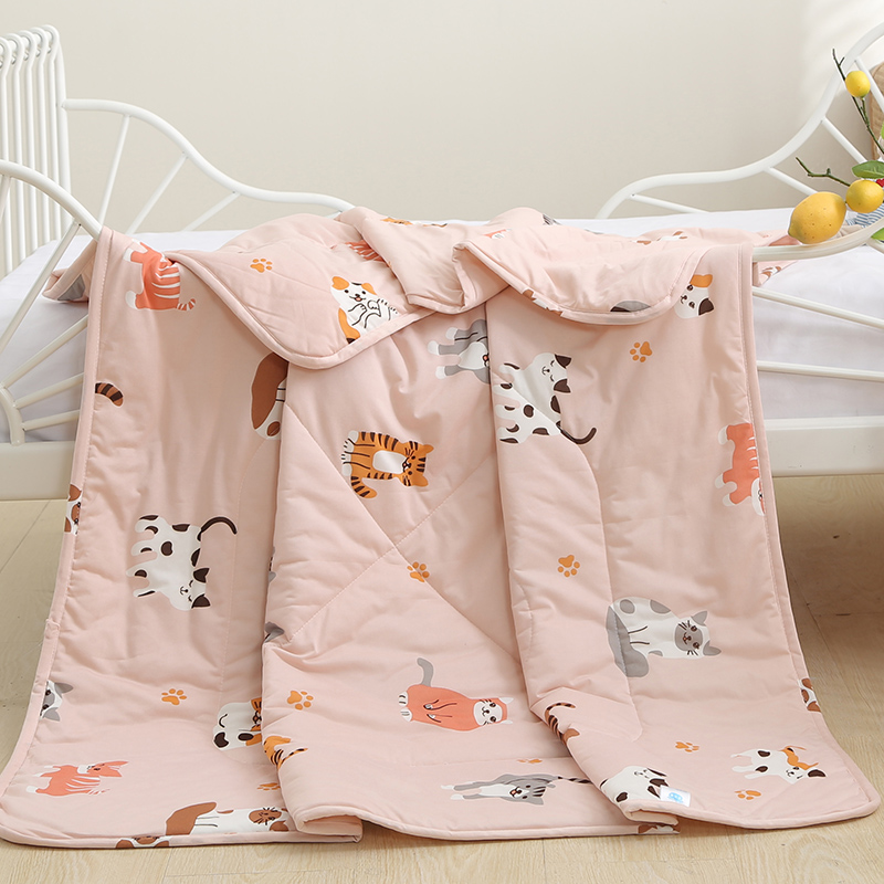 2020春夏新品婴儿儿童幼儿园婴童夏被超轻柔空调被 1.2m（4英尺）床 小猫咪-粉