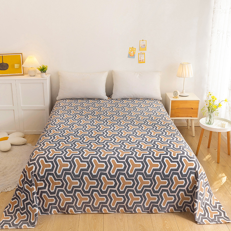 2021新款牛奶绒印花床品套件-单床单（定做定制） 180*245cm 自由空间