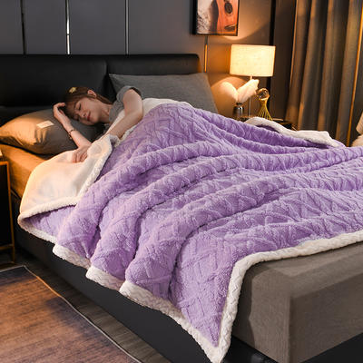 2022新款塔夫绒系列多功能毛毯盖毯 220x240cm 香芋紫