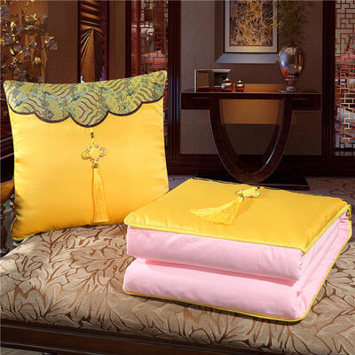 中国结刺绣抱枕被 40X40cm展开110*150cm 中国风-金色